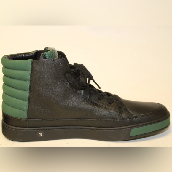 NWT Gucci Men’s Black and Green Snakeskin & Leather Sneakers 368423 - US Sz 10.5 - Picture 7 of 16